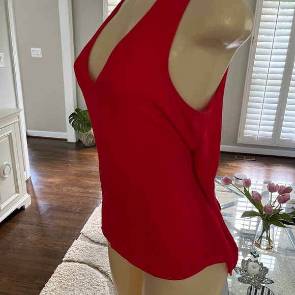 Red top, v neck with peekaboo back - Picture 2 of 3